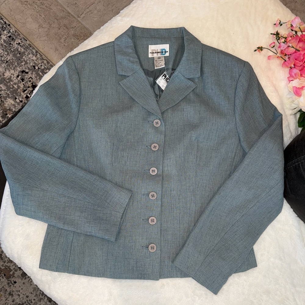 NWT Elegant Blue Blazer Paul Harry Design Size Medium